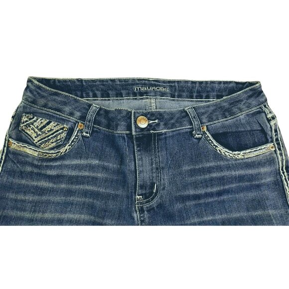 Maurices Womens Jeans Bling and Fancy Stitching Size 12 R  JH1064 - Picture 4 of 5